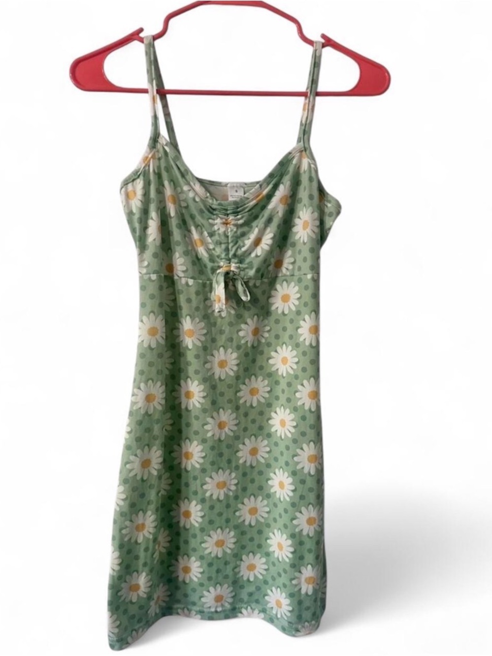Green Daisy Print Slip Dress
